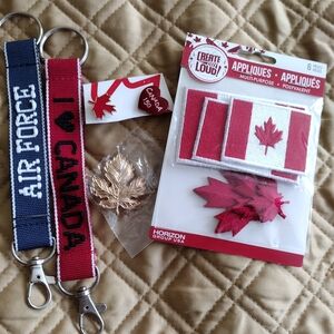 3/$30 Canada Themed Keychains and Patches Set